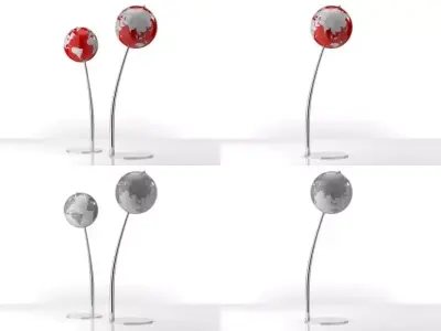 Stem four different globes 3D model