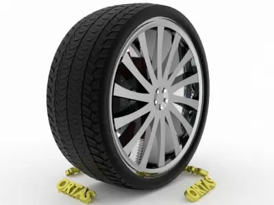 ORTAS CAR WHEEL RIM 125-126 GAME READY WHEEL 3D Model Pack
