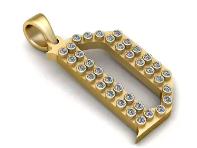 Letter D Pendant  3D Printable y Model 3D print model