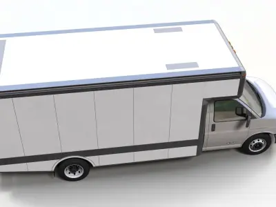 Express  box van Low-poly 3D model