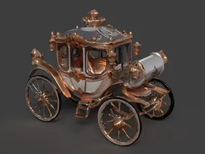 Chinese ancient carriage figure  Low-poly 3D model from CGTrader