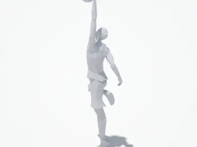 Basketball Sport Pose Low-poly 3D model