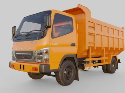 9 type medium truck mitsubishi fuso canter 3D model