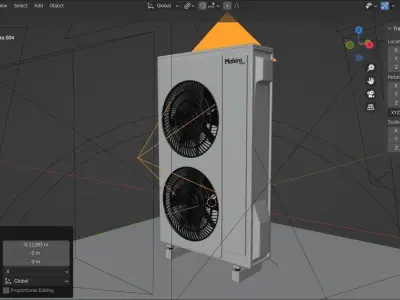 external body heat pump unit redy for render 3D model