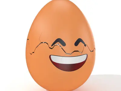 Egg Cracked Emoji N004 Low-poly 3D model