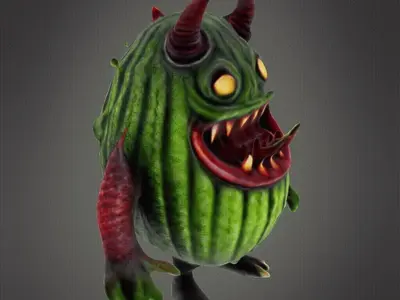Scary pickle monster 3D print model