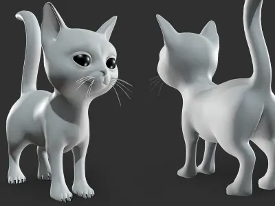Baby Cat Low-poly 3D model