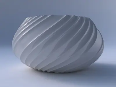 Bowl squeezed twisted with extruded vertical lines 3D print model
