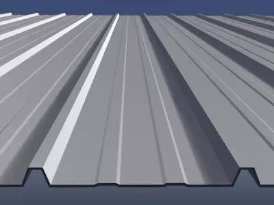 Metal sheet roofing 25O15 3D model