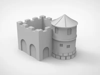 mini castle pattern vase 3D print model