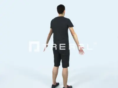 Jest 01B Animated Rigged Summer Casual Man Low-poly 3D model