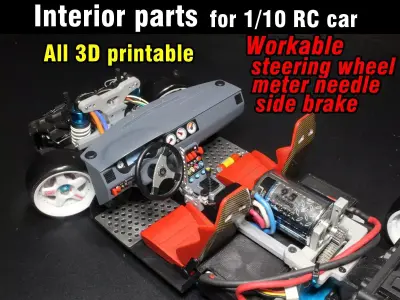 Workable interior parts for drift RC car 3D print model