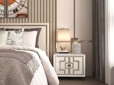 Modern Bedroom Scene 34 3D model