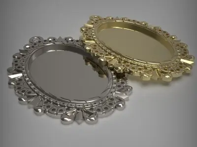 Blank pendant tray 3D printable model 3D print model