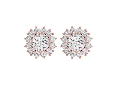 Women Stud Earrings 3dm STL OBJ FBX Renders Details 3D print model