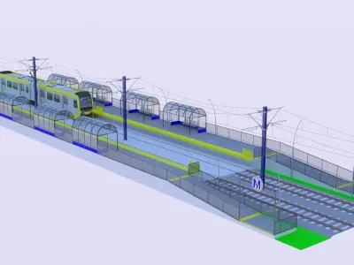 LA light rail station 3D model
