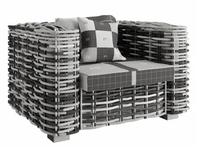 Attitude arm chair island 02 Low-poly 3D model