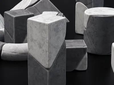 Stone splinter geometry decorative n1 3D model