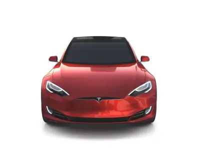 Tesla Model S 2016 Red with Chassis 3D model