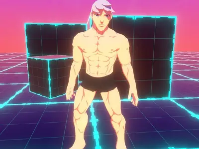 Game-Ready Stylized Male Basemesh Low-poly 3D model