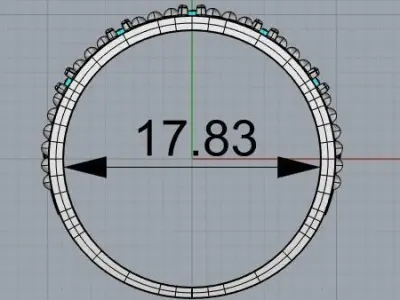 Ring Crown diamond 3D print model 3D print model