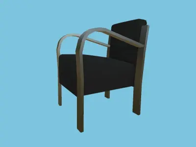 Black Simple Armchair - Furniture Interior Design Low-poly 3D model