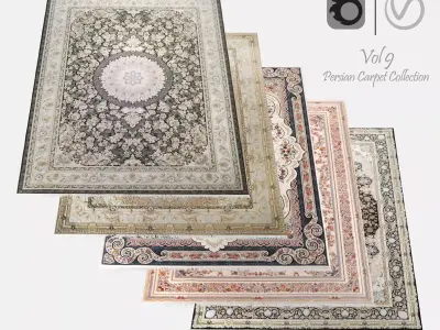 Persian Carpet Collection-vol9-4k texture Low-poly 3D model