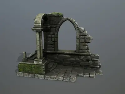 Ruin Gate Low-poly 3D model