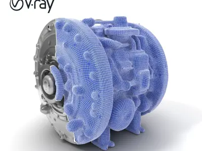 Industrial Gearbox Model Pack Low-poly 3D model