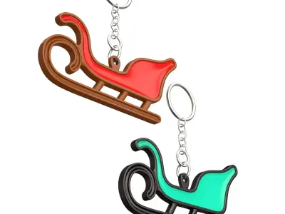 Santa Sleigh 3D Print Keychain Collection 3D print model