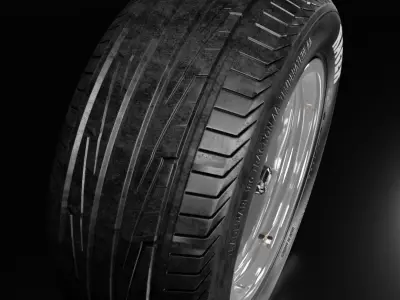 American Standard alloy wheel with Amarican standard sport tire 3D model