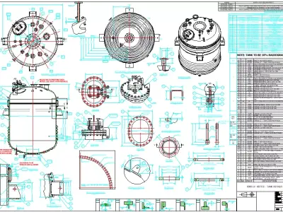 Pressure Vessel 5000L Drawing 3D model