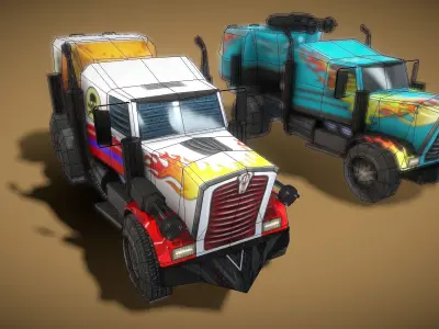 Monster Truck Container Low-poly 3D model