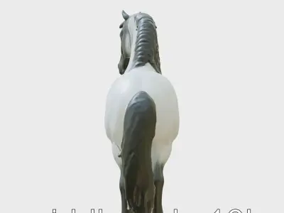 Black Percheron Horse 3D Model with Impressive Stature and St... Low-poly 3D model