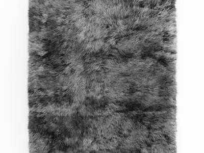 Shaggy Sheepskin Gray Rug 3D model