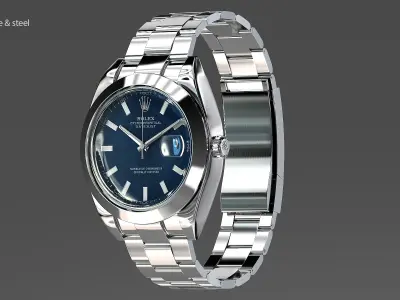 Rolex Oyster Perpetual Datejust Low-poly 3D model
