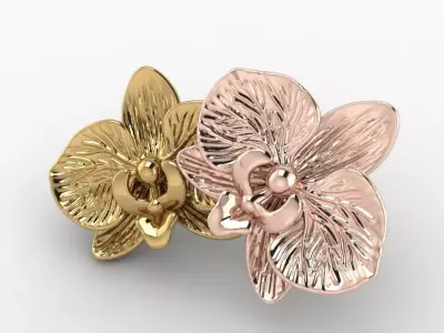 Earring Orchid version 3  3D print model