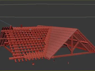 wood frame construction Low-poly 3D model