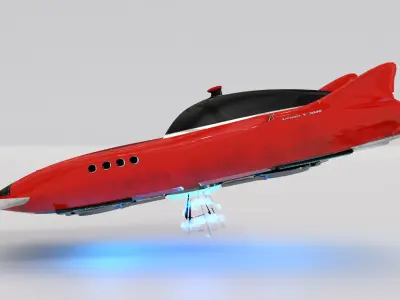 Hover Car Low Poly 3D model