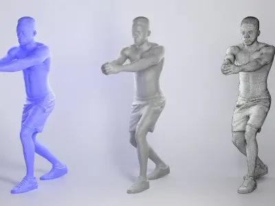 African guy playing volleyball 338 Low-poly 3D model