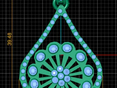 Teardrop gold pendant   3D printable model  3D print model