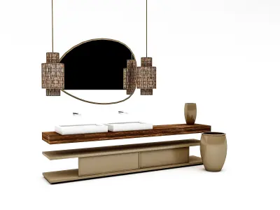 bohemian bathroom toilet 01 model Low-poly 3D model