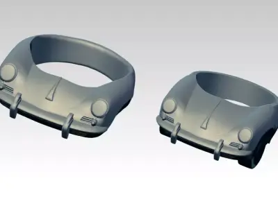 356 porsche jewel ring Lot of 2 version 3D print model