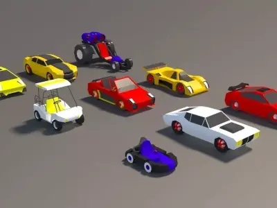 Low Poly Car Pack 01 Low-poly 3D model
