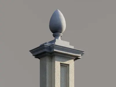 classic fence PIERS FOR GATES 3D model