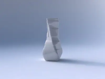 Vase twisted larger opening quadratic with smooth ribbons 3D print model