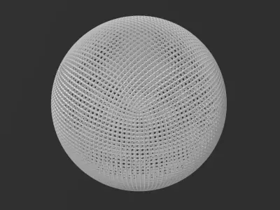 Quadrilateral polygon lattice sphere 3D print model