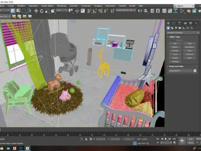 BabyRoom modern 3D Model  3D model