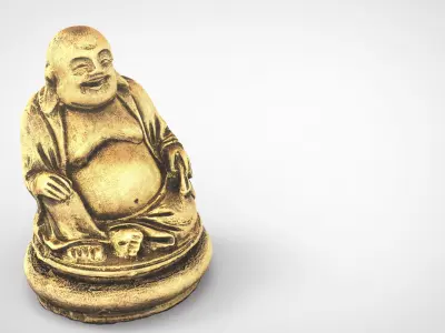 GOLD HAPPY BUDDHA  Low-poly 3D model