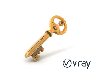 Intricate Antique Key model pack Low-poly 3D model